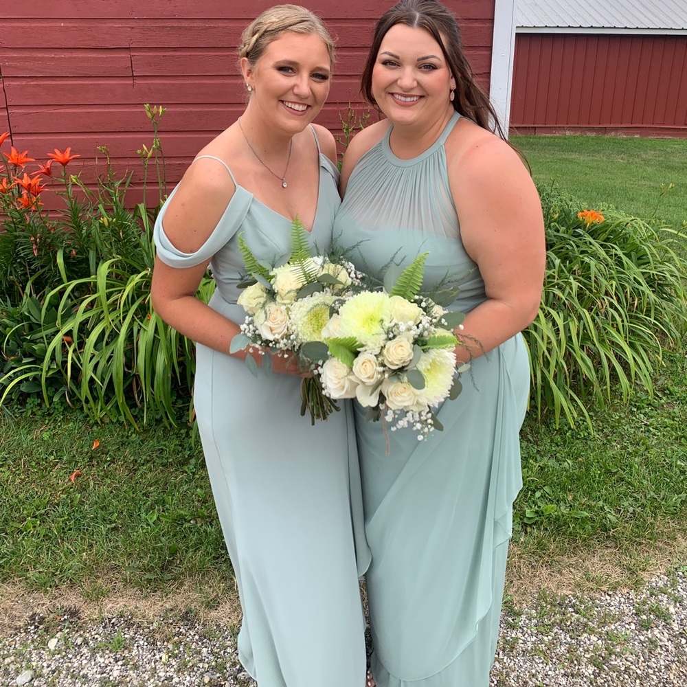David’s Bridal Sage green size 16